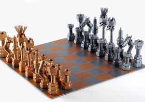 Metallic chess set