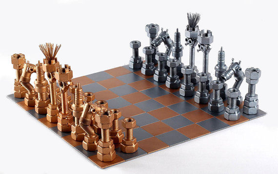 Metallic chess set