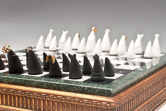 Porcelain chess set